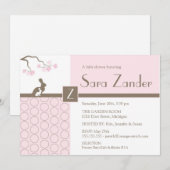 Baby Girl Shower-uitnodiging Kaart (Voorkant / Achterkant)