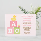 Baby Girl Shower-uitnodiging Kaart (Staand voorkant)