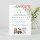 Baby Girl Shower-uitnodiging Kaart (Staand voorkant)