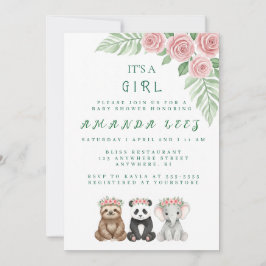 Baby Girl Shower-uitnodiging Kaart