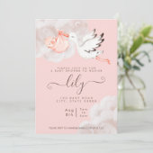 Baby Girl Shower-uitnodiging Kaart (Staand voorkant)