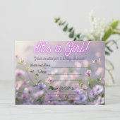 Baby Girl Shower-uitnodiging Kaart (Staand voorkant)