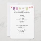 Baby Girl Shower-uitnodiging Kaart (Achterkant)