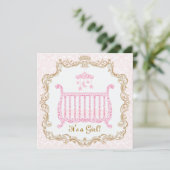 Baby Girl Shower-uitnodiging Kaart (Staand voorkant)