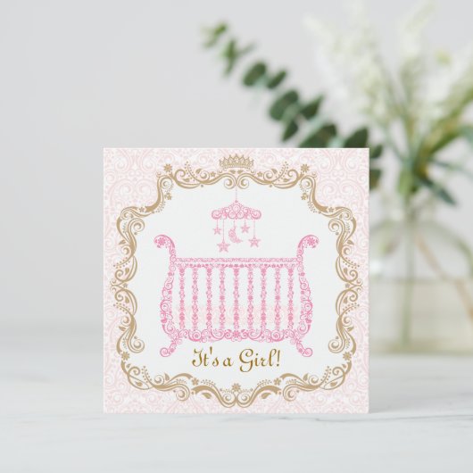 Baby Girl Shower-uitnodiging Kaart