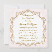 Baby Girl Shower-uitnodiging Kaart (Achterkant)