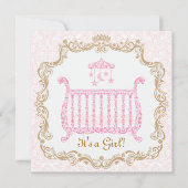 Baby Girl Shower-uitnodiging Kaart (Voorkant)