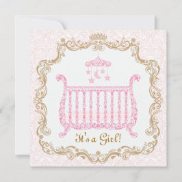 Baby Girl Shower-uitnodiging Kaart