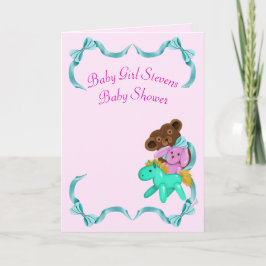 Baby Girl Shower-uitnodiging Kaart