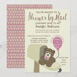 Baby Girl Shower van Mail Teddy Bear Kaart