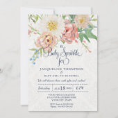 Baby Girl Shower Waterverf Blush in White Floral Kaart (Voorkant)