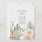 Baby Girl Shower Waterverf Blush in White Floral Kaart (Achterkant)