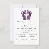 Baby Girl Shower Weet White Minimalism Violet Kaart (Voorkant)