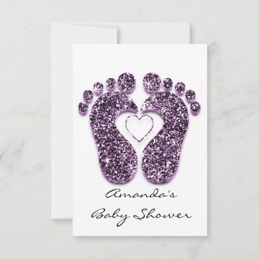 Baby Girl Shower Weet White Minimalism Violet Kaart (Achterkant)