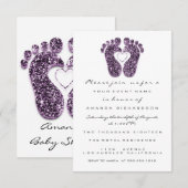 Baby Girl Shower Weet White Minimalism Violet Kaart (Voorkant / Achterkant)