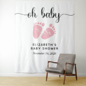 Baby Girl Shower Welkomstbord Foto Booth Backdrop Wandkleed (In situ)