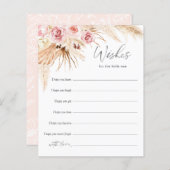 Baby Girl Shower-wenskaart, Boho Floral (Voorkant / Achterkant)