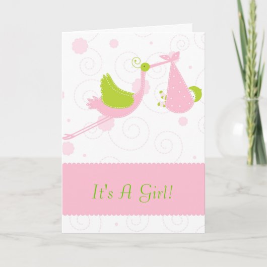 Baby Girl Shower Wenskaarten Bedankkaart (Voorkant)