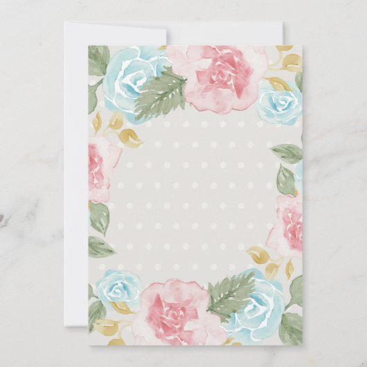 Baby Girl Shower Woodland Grey Deer Floral Teepee Kaart (Achterkant)