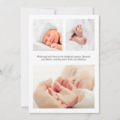 Baby Girl Simple Multi Photo Pink Birth Aankondiging (Achterkant)