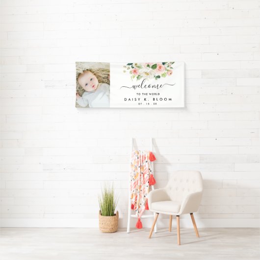 Baby Girl Sip en zie Foto Spandoek (Insitu)