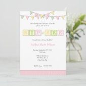 Baby Girl Sip en zie Uitnodiging (Staand voorkant)