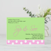 Baby Girl Sip en Zie Uitnodigingen (Staand voorkant)