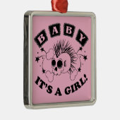 Baby Girl Skull Metalen Ornament (Rechts)