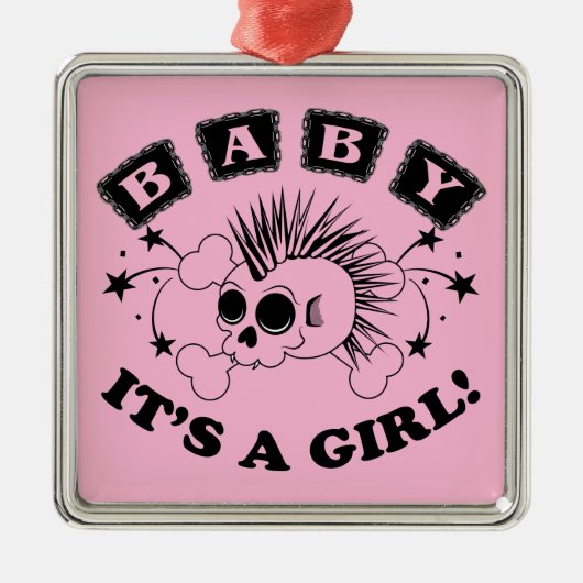 Baby Girl Skull Metalen Ornament (Voorkant)