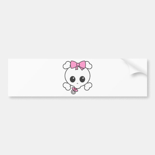 Baby Girl Skully Bumpersticker (Voorkant)