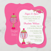 Baby Girl Snoep Buffet Shower Kaart (Voorkant / Achterkant)