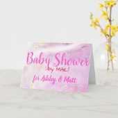 Baby Girl Soft Daisies Pink Waterverf Gift Kaart (Gele Bloem)