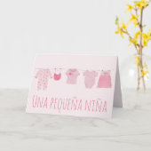 Baby Girl Spaanse felicitaties Kaart (Gele Bloem)