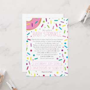 Baby Girl Sprinkle Invitation Kaart