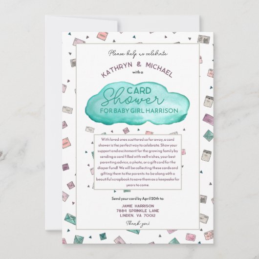 Baby Girl Sprinkle Kaart Shower (Voorkant)