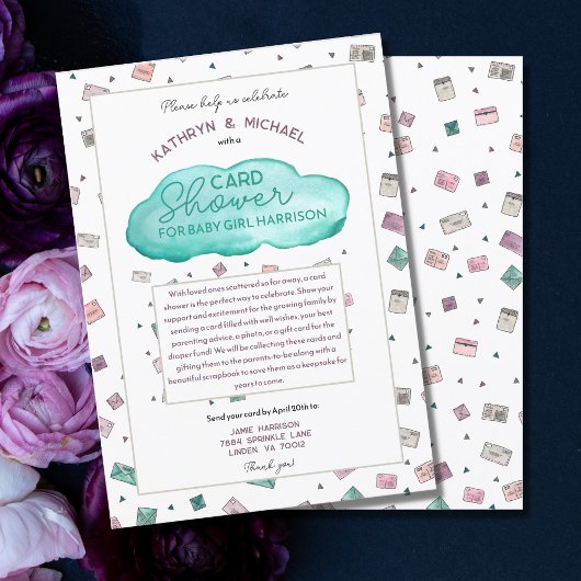 Baby Girl Sprinkle Kaart Shower