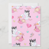 *~* Baby Girl SPRINKLE Twins Stork Kaart (Achterkant)