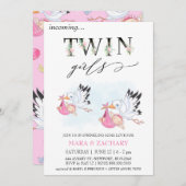 *~* Baby Girl SPRINKLE Twins Stork Kaart (Voorkant / Achterkant)