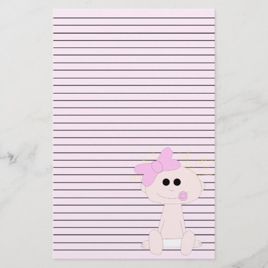 Baby Girl Stationery Briefpapier (Voorkant)