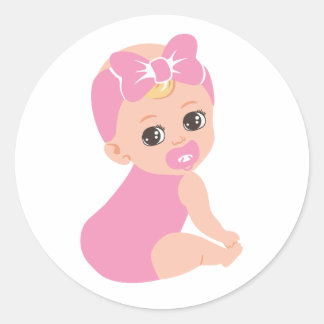 Baby Girl Sticker met Bow & Gold Lock