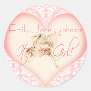 Baby Girl-Stickers met een storm Ronde Sticker
