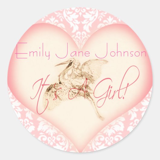 Baby Girl-Stickers met een  storm Ronde Sticker (Voorkant)
