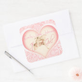 Baby Girl-Stickers met een storm Vierkante Sticker (Envelop)