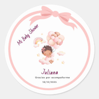 Baby Girl stiker editable Ronde Sticker
