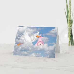 Baby Girl Stork Delivery Kaart