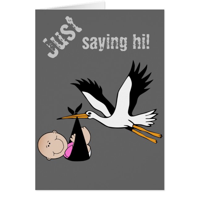 Baby Girl & Stork - Pasgeboren (Voorkant)