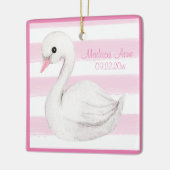 Baby Girl Swan Girly Pink Script personaliseren Keramisch Ornament (Links)