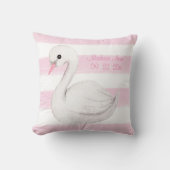 Baby Girl Swan Pink Script Pas Keepasje aan Kussen (Voorkant)