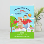 Baby girl taart met moeder tweede verjaardagsfeest kaart (Staand voorkant)