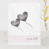 Baby girl tart roze en paarse ballonaankondiging kaart (Gele Bloem)